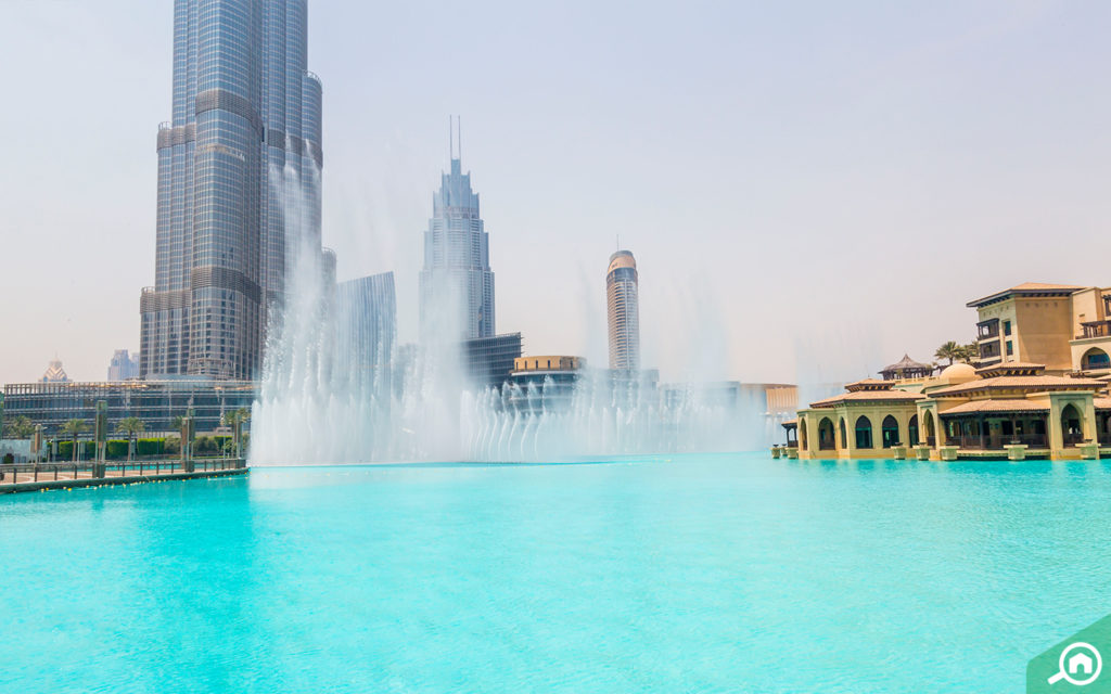 dubai fountain near the address residences fountain views