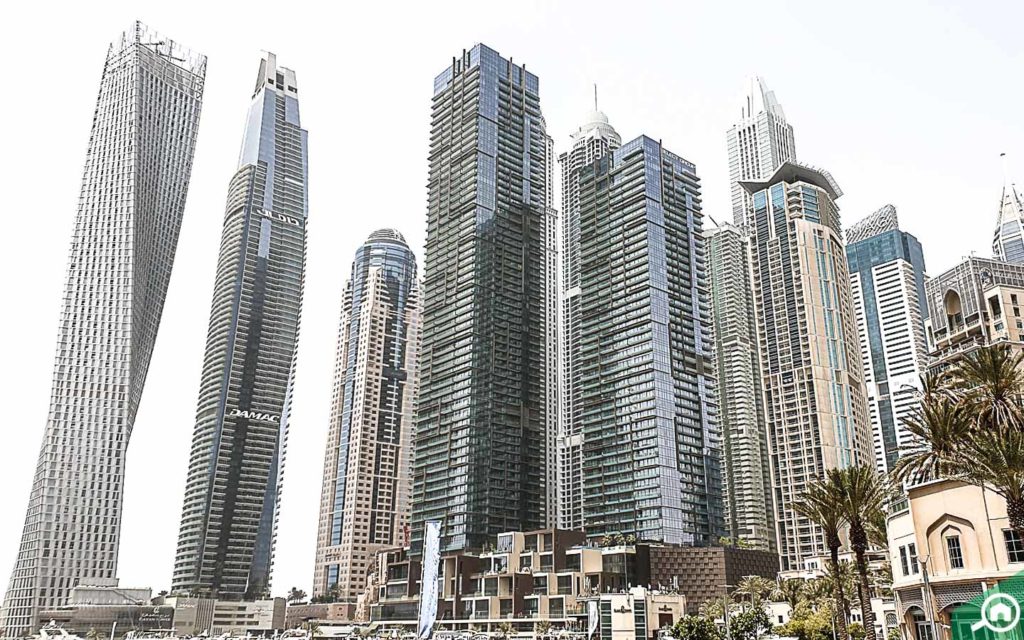 Buildings near Dubai Marina Towers