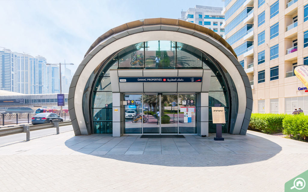 outside view metro station DAMAC