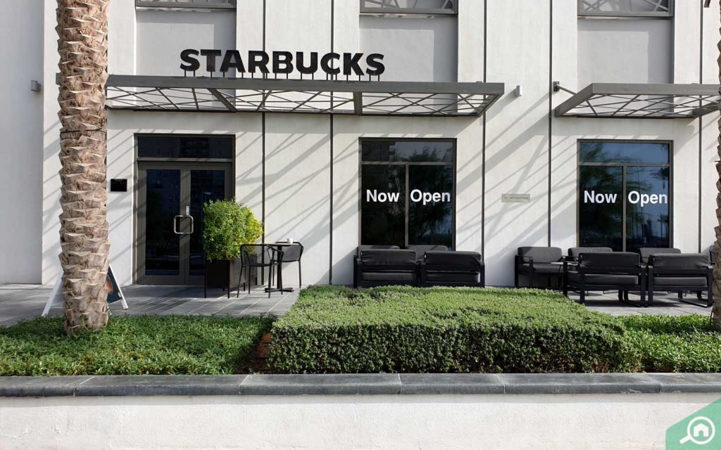a coffee shop in Zahra Breeze Apartments