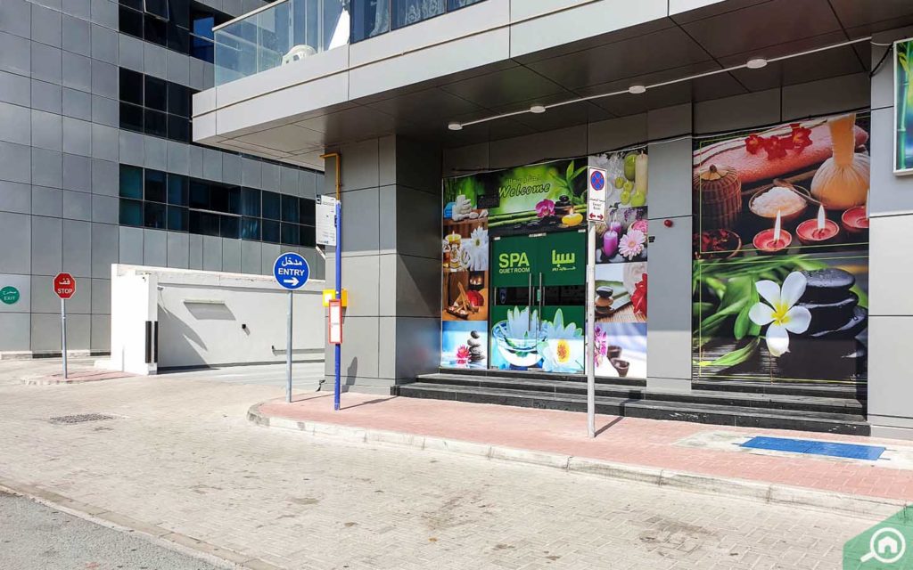 Entry to basement parking in Zee Zee Tower