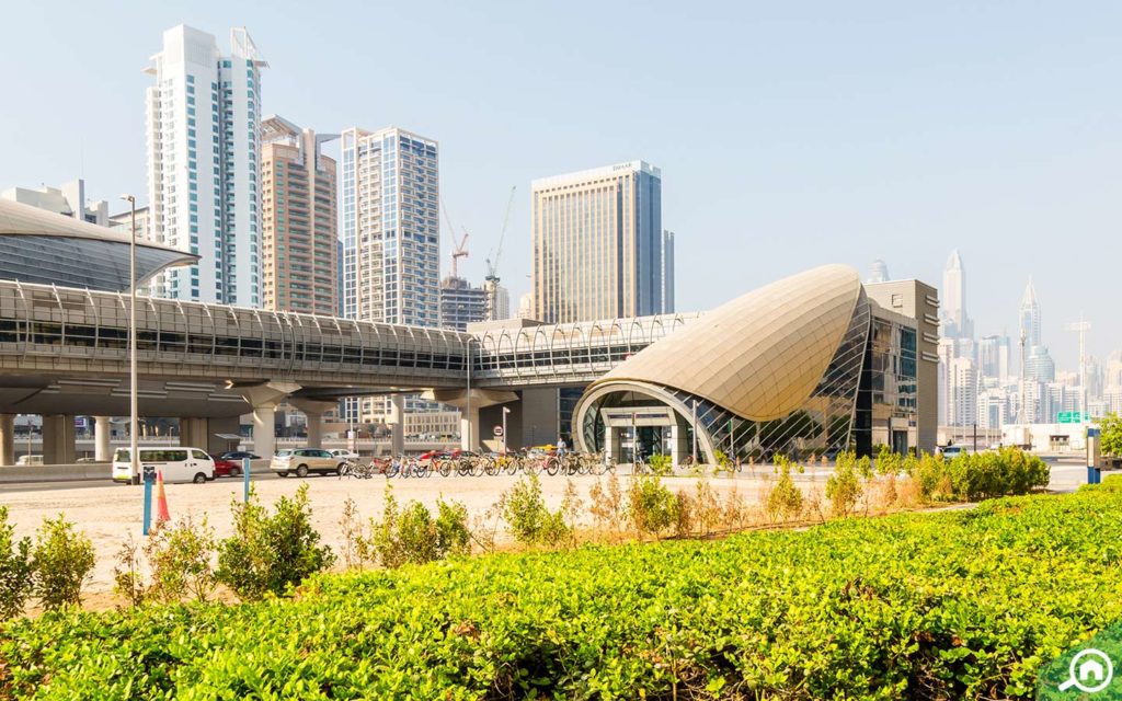 metro station near dubai arch tower