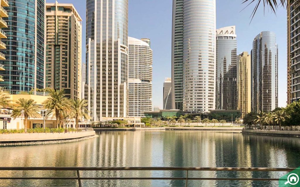 Community view of JLT, where Tamweel Tower is located