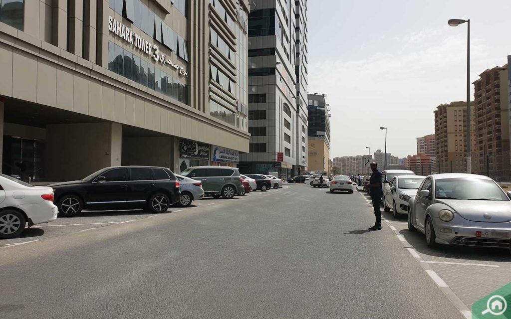 Parking located outside Sahara Towers