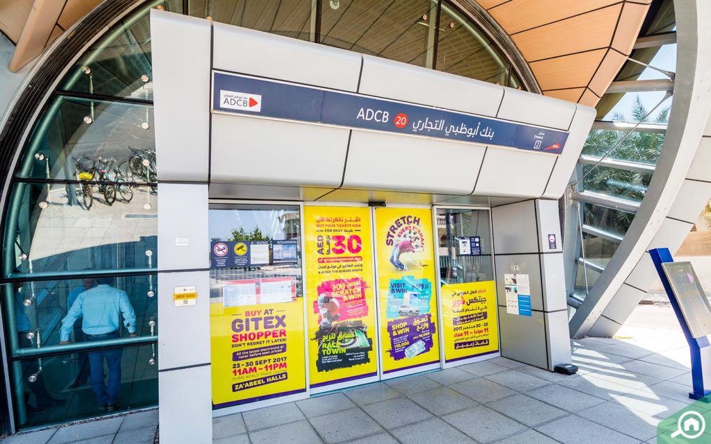 entrance ADCB metro station Dubai