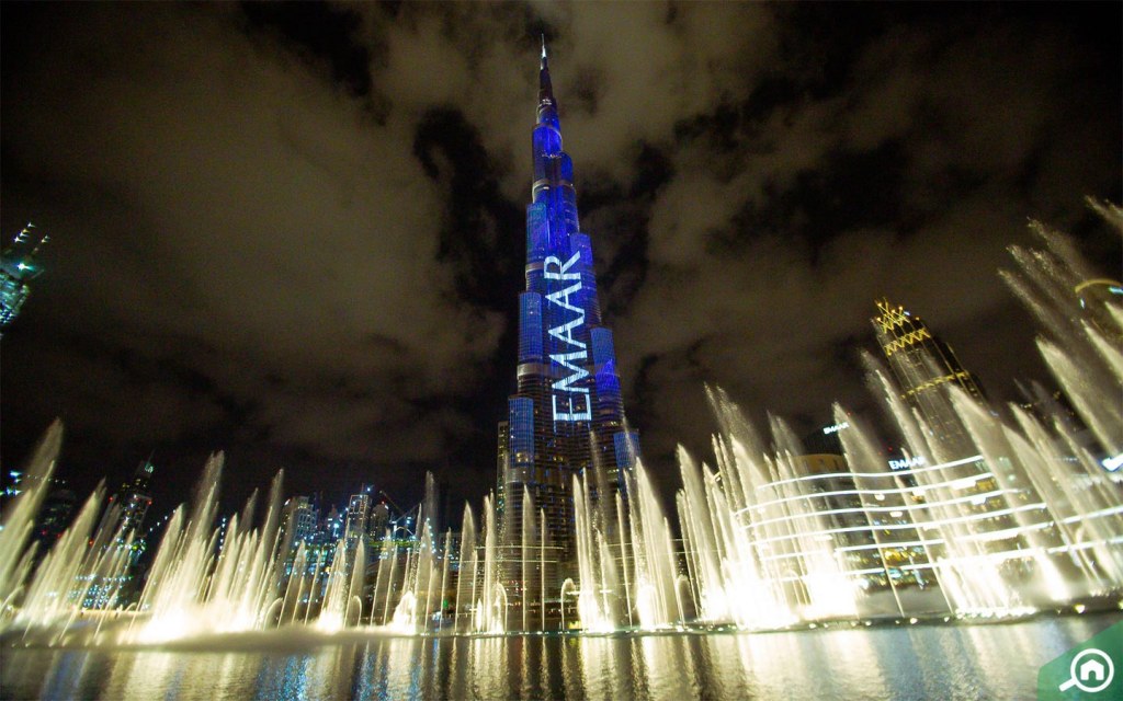 burj khalifa and dubai fountains