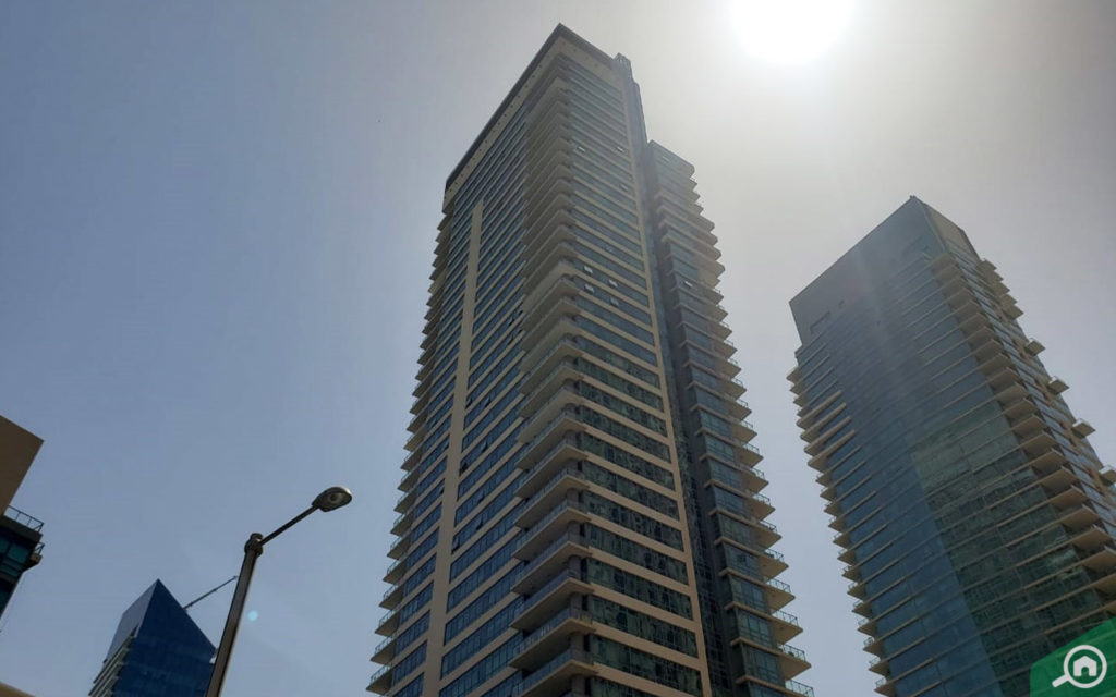 Three towers in Marina Quays complex