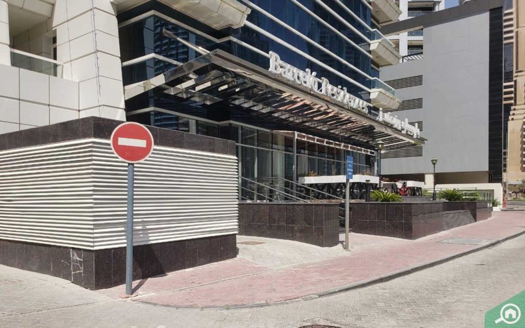entrance of The Barceló Residences Dubai Marina