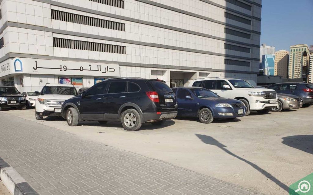 Parking outside Al Ghazal Tower
