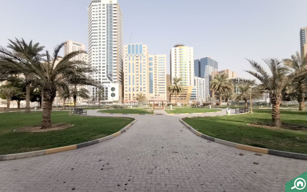 paved walking areas in al nahda park sharjah