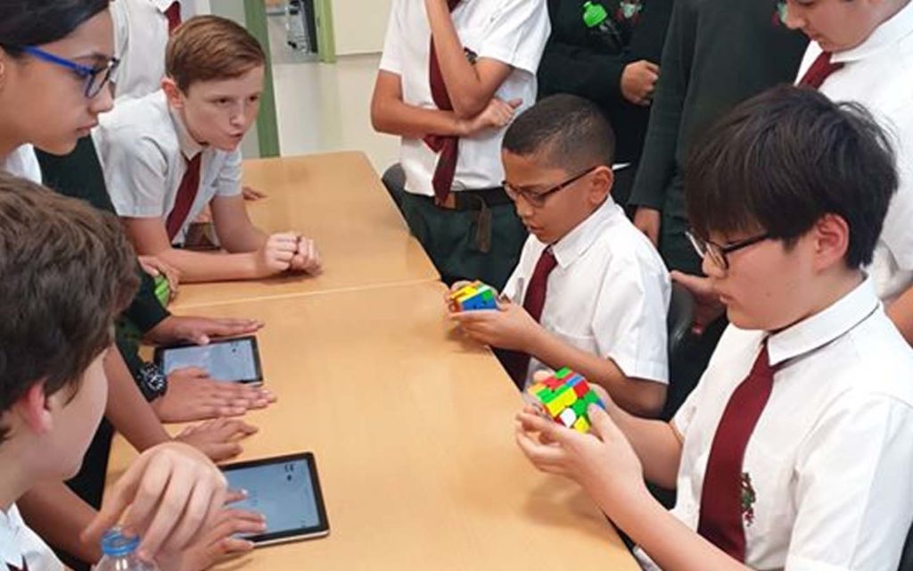 Students of Jumeirah College solving rubric
