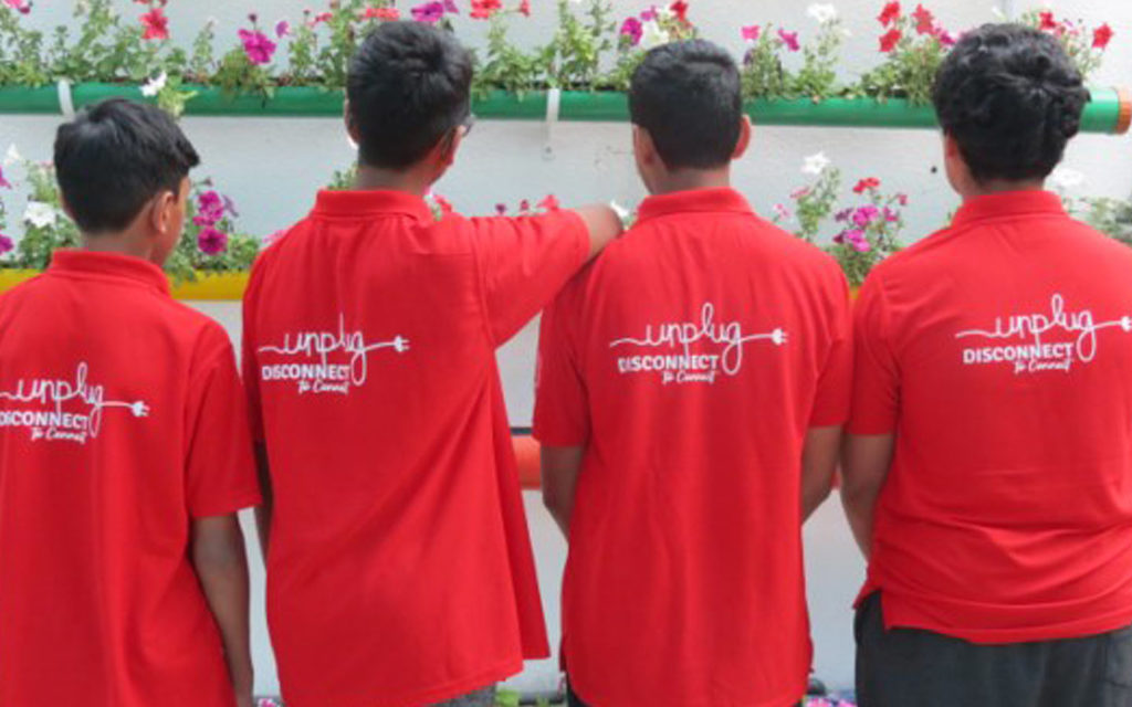 Delhi Private School Sharjah students attend a digital detox camp called 'Disconnect to Connect' organized by the school