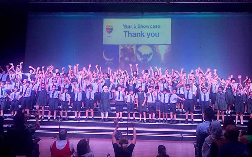 Students of Kings School Al Barsha participating in drama activity