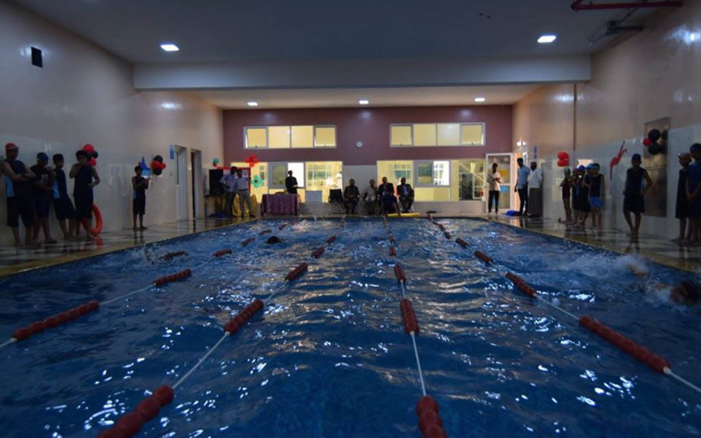 Swimming pool at the campus of PACE International School Sharjah