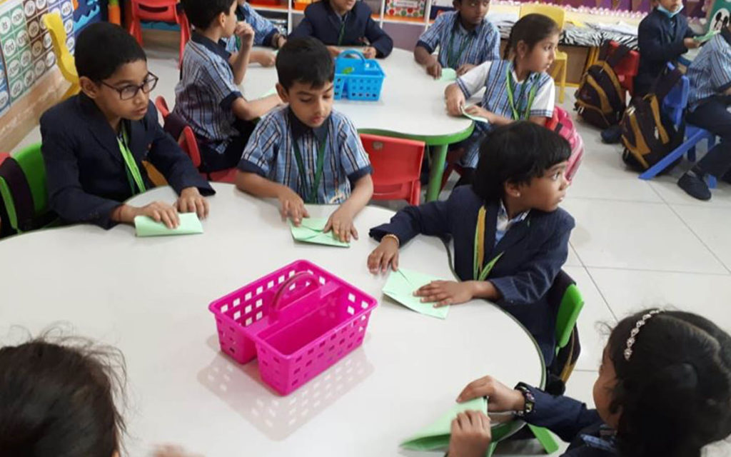 Students at PACE International School Sharjah are taught using probes, such as cards