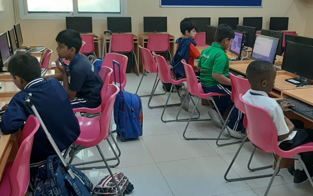 students in computer lab at Brilliant International Private School